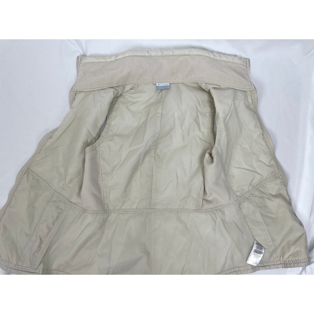 Columbia Women Medium Cream Fleece Quilted Zip Mix it Around Vest - Picture 5 of 6